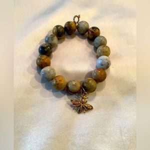 Powerbeads by Jen queen bee aqua terra beaded bracelet